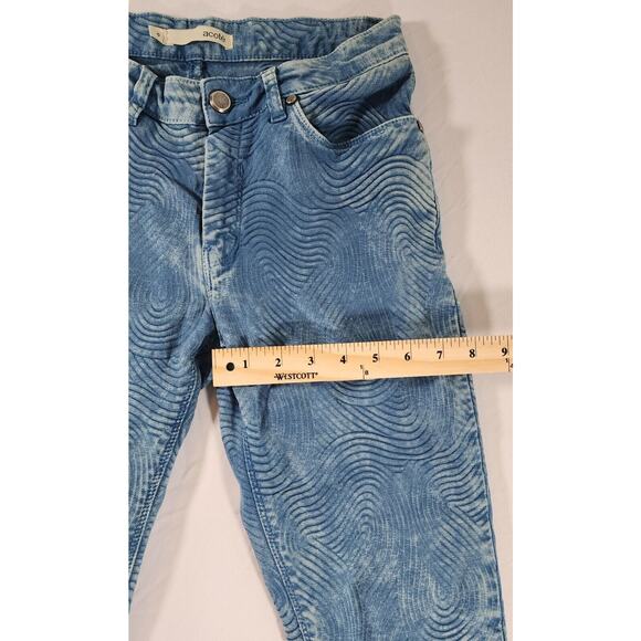 Cotelac Jeans Womens 0 Blue Acote Swirls French Designer Boho Casual Streetwear - Picture 5 of 9